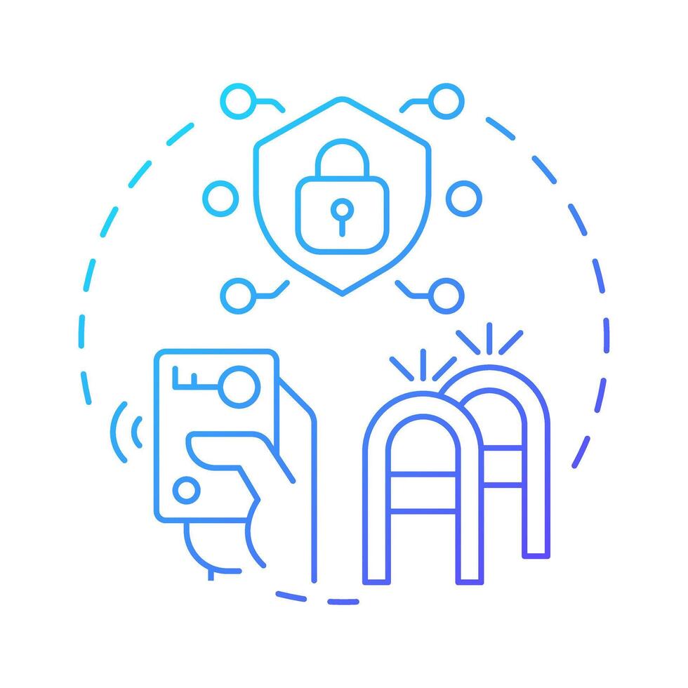 Access control blue gradient concept icon. Component of physical security system. Facility enter exit management. Round shape line illustration. Abstract idea. Graphic design. Easy to use in booklet vector