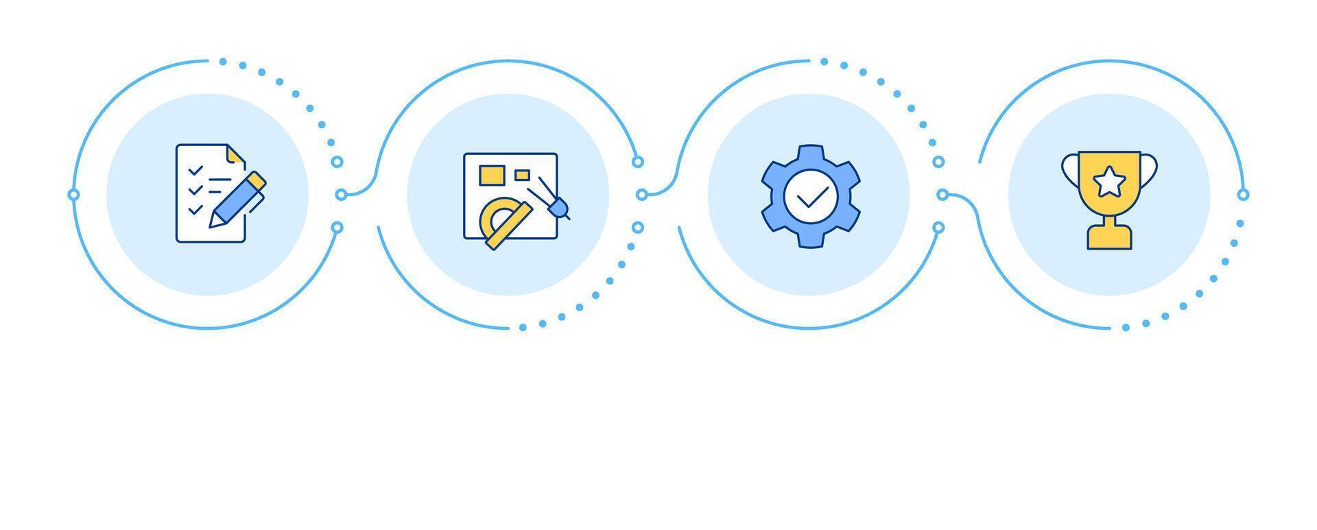 Stages of organizational change infographic 4 steps. Business company management. Transformation. Flow chart infochart. Editable info graphics icons vector