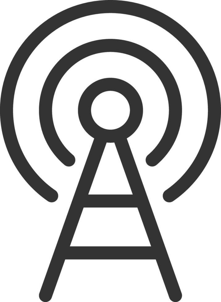 Antenna line ui icon. Wireless radio signal. Wifi technology. Communication, network. 5g connection. Isolated outline symbol. Webdesign user interface element linear, pixel perfect vector