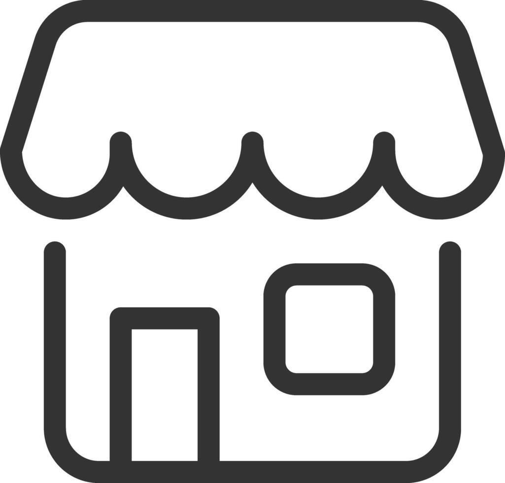 Store line ui icon. Shop market, retail commerce. Grocery business, supermarket. Customer service. Isolated outline symbol. Webdesign user interface element linear, pixel perfect vector