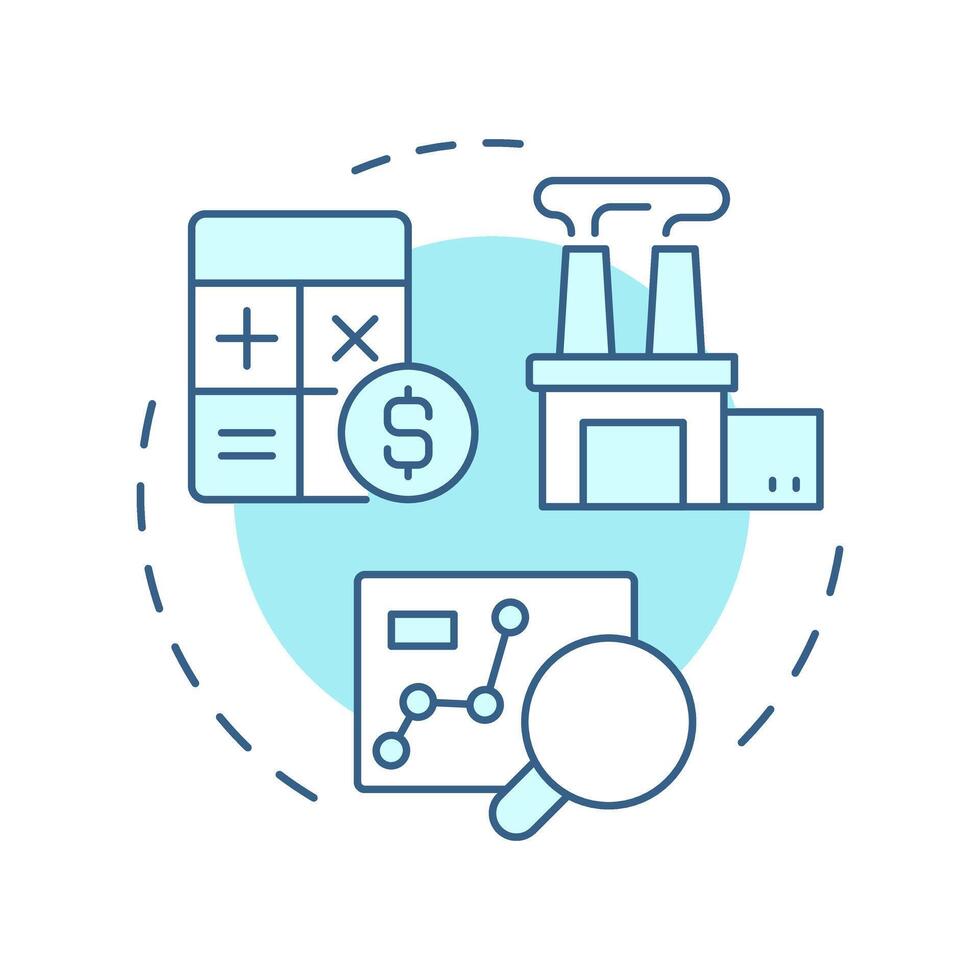Measurement soft blue concept icon. Resources data gathering. Step in capacity organization processes. Round shape line illustration. Abstract idea. Graphic design. Easy to use in presentation vector