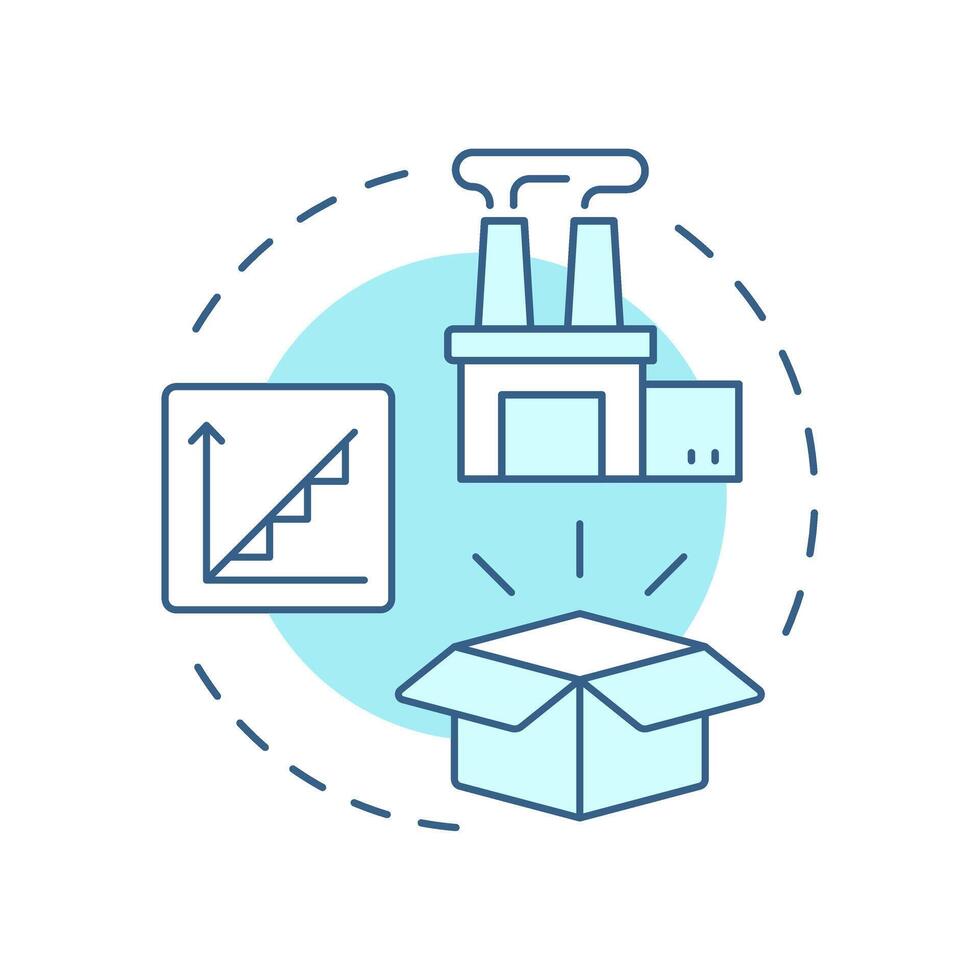 Lag strategy soft blue concept icon. Increase production after demands. Capacity management regulation. Round shape line illustration. Abstract idea. Graphic design. Easy to use in presentation vector