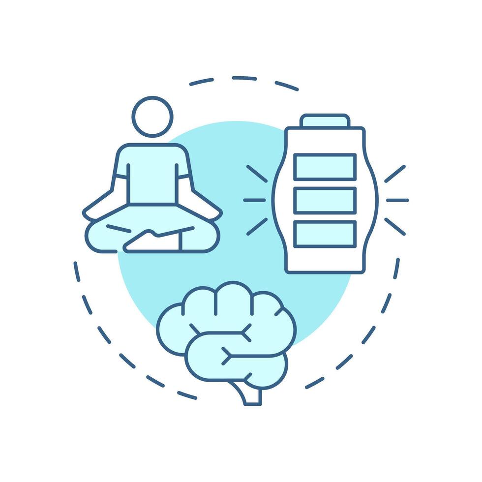 Minimize burnout soft blue concept icon. Accurately aligning workforce. Benefit of capacity management. Round shape line illustration. Abstract idea. Graphic design. Easy to use in presentation vector