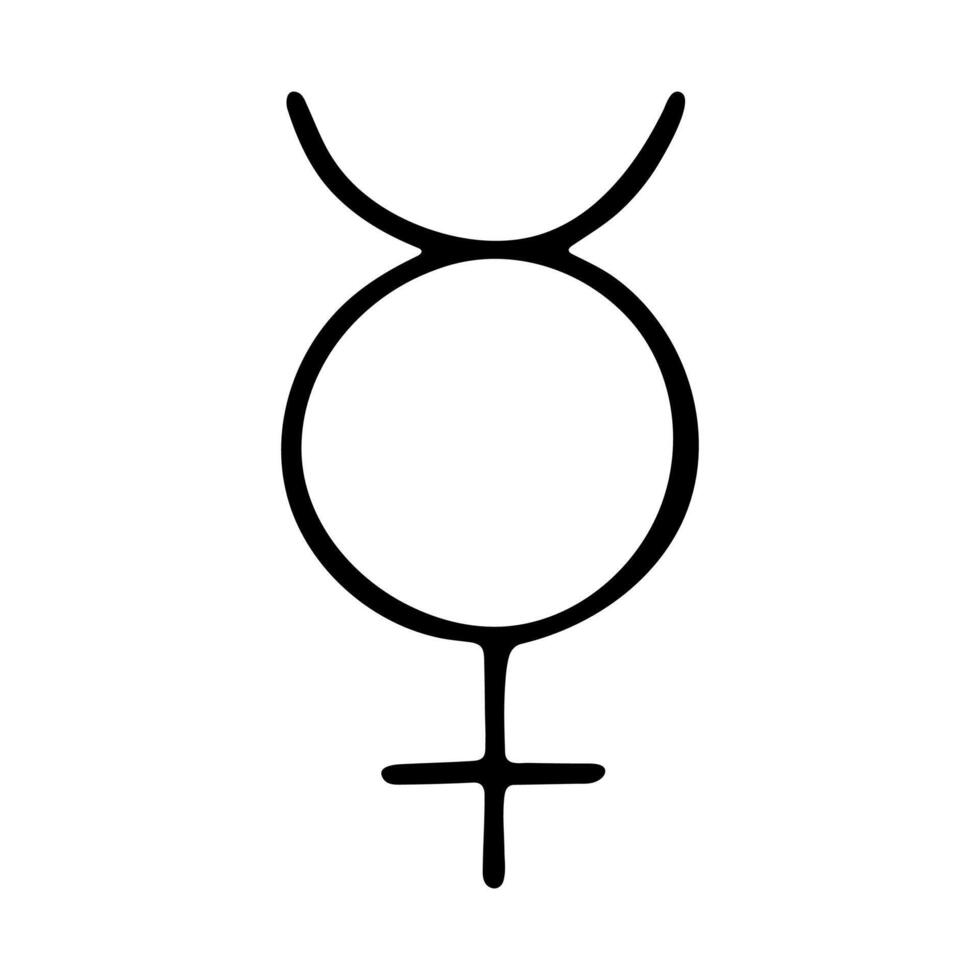 one Hand drawn hermaphroditus gender identity icon Symbol used to represent sex and gender vector