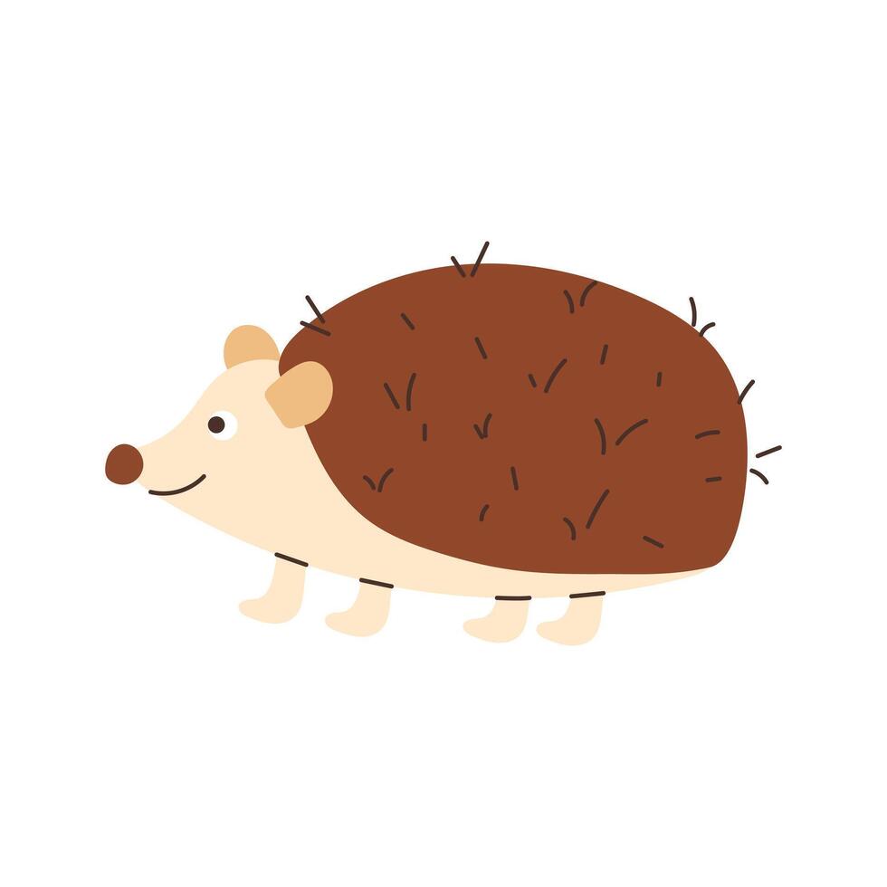 Cute hedgehog. Autumn forest character. illustration. vector