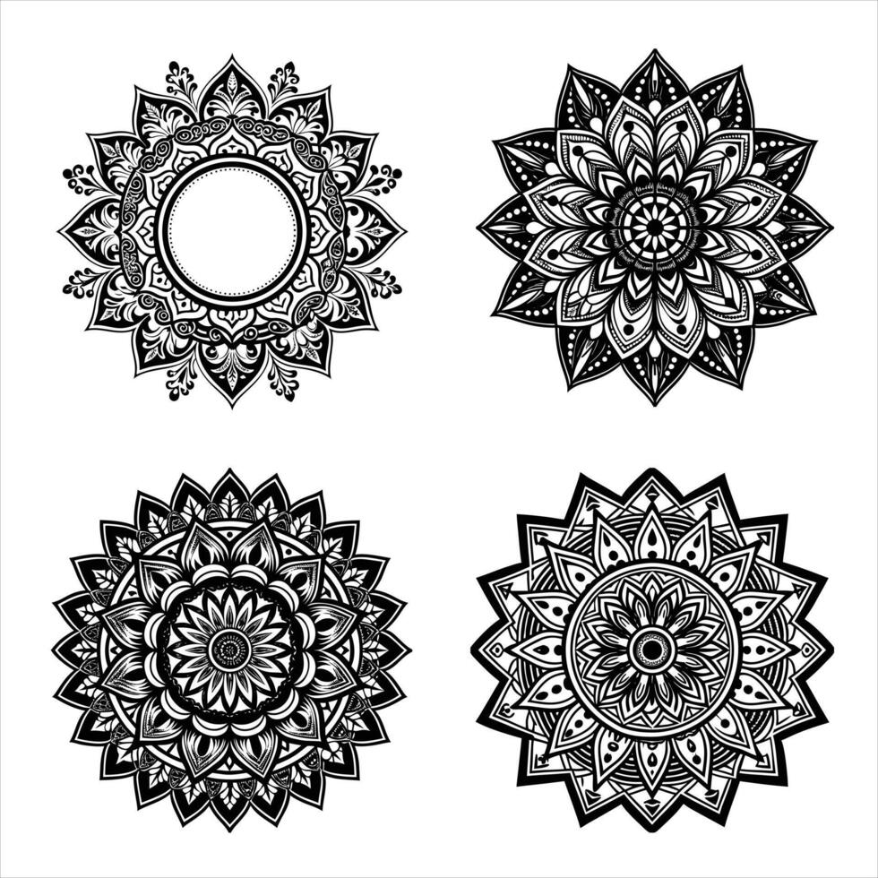 Intricate Mandala Art Collection with Geometric Floral Patterns vector