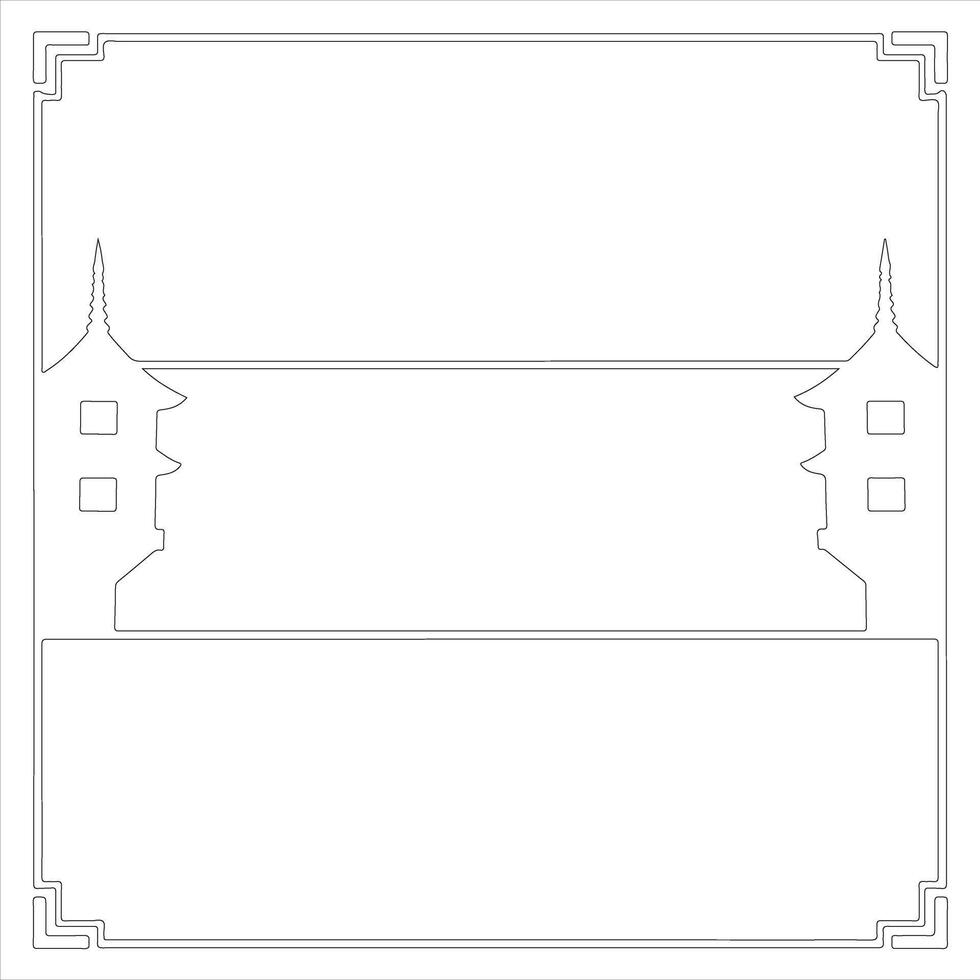 A blank template for a chinese style building vector