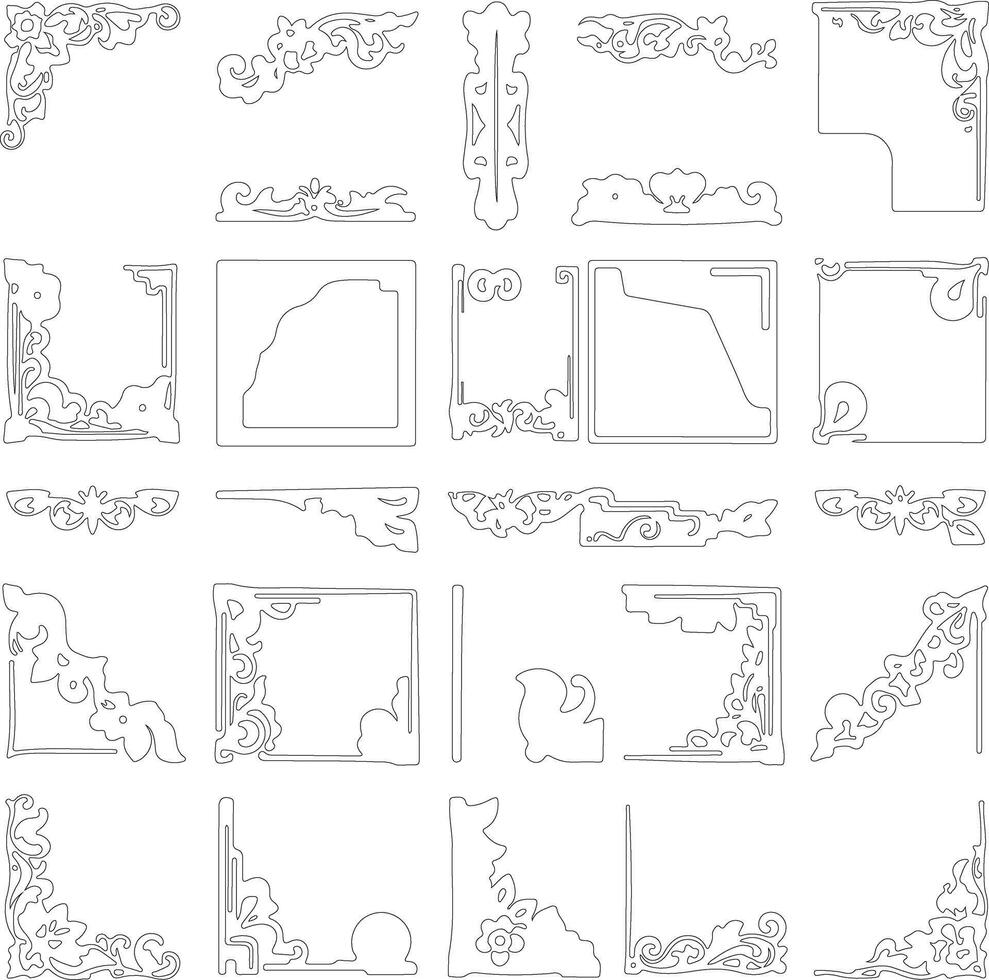 A set of decorative frames and borders vector