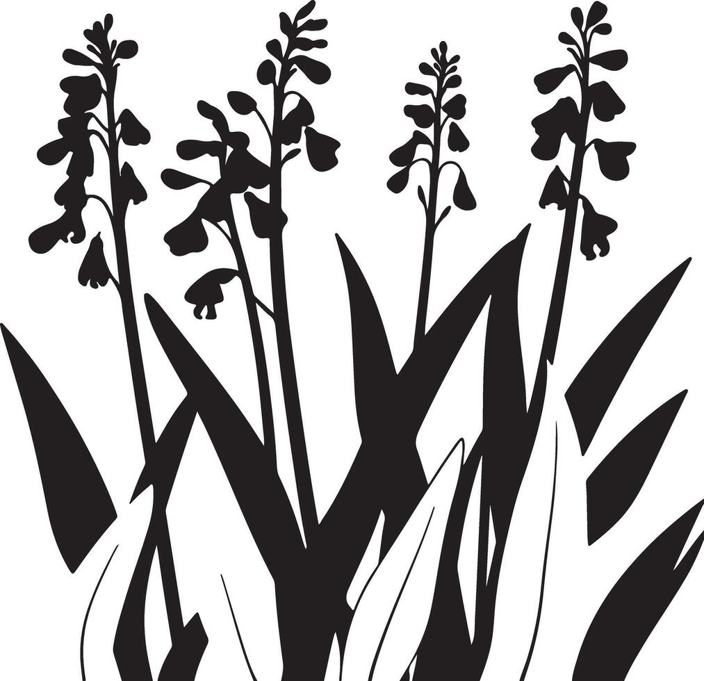 Black and white illustration of flowers vector