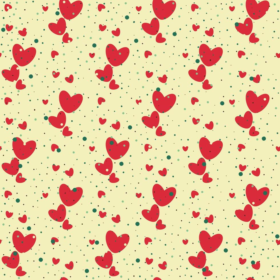 Red heart pattern on light background vector