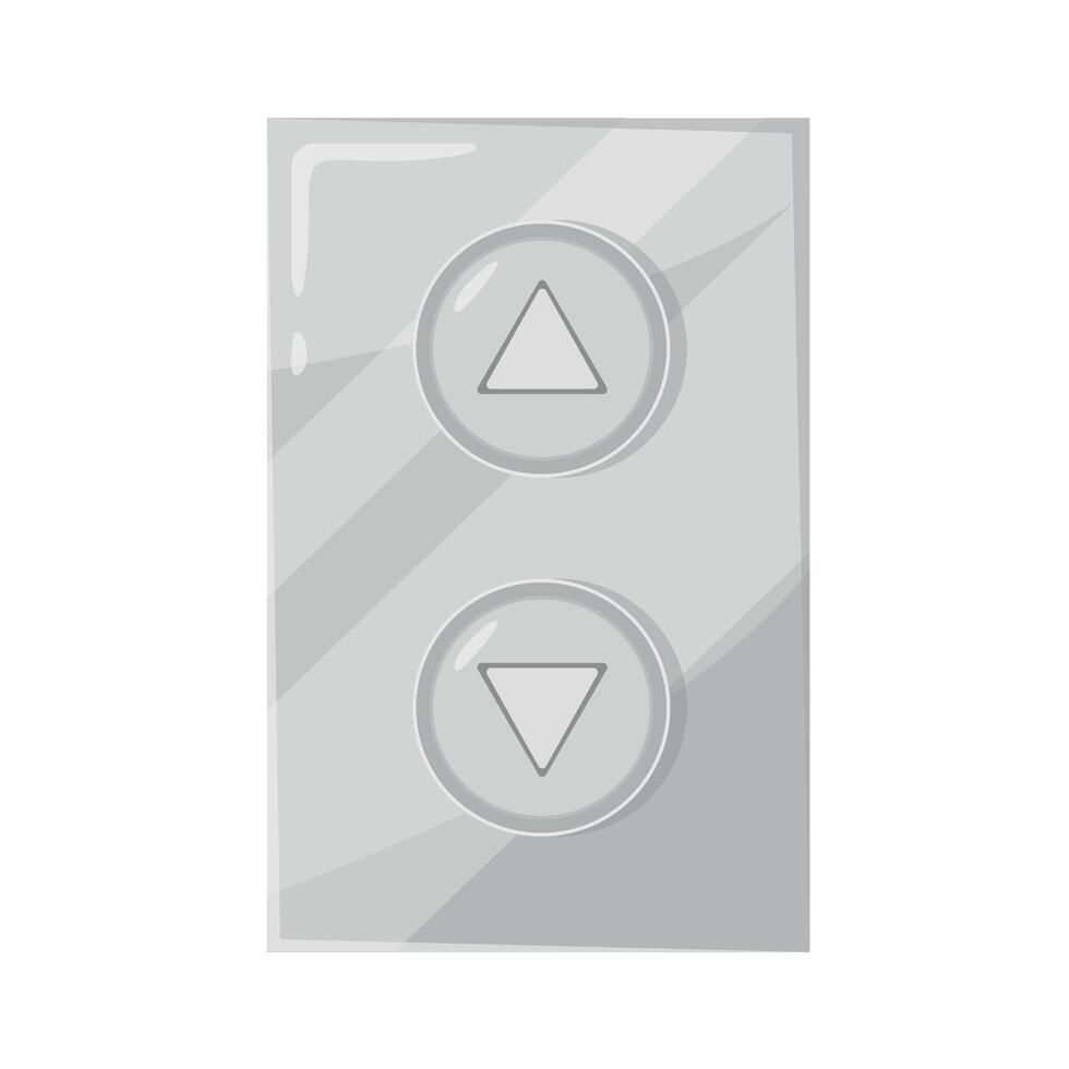 Elevator panel icon with buttons on white background. Down, up. Elevator element. Technology. vector