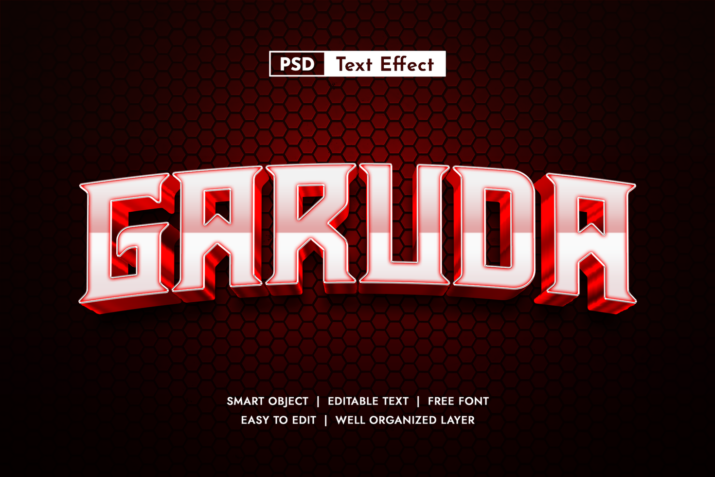 Powerful Garuda 3D Text Effect for Esports or Action Game Titles psd