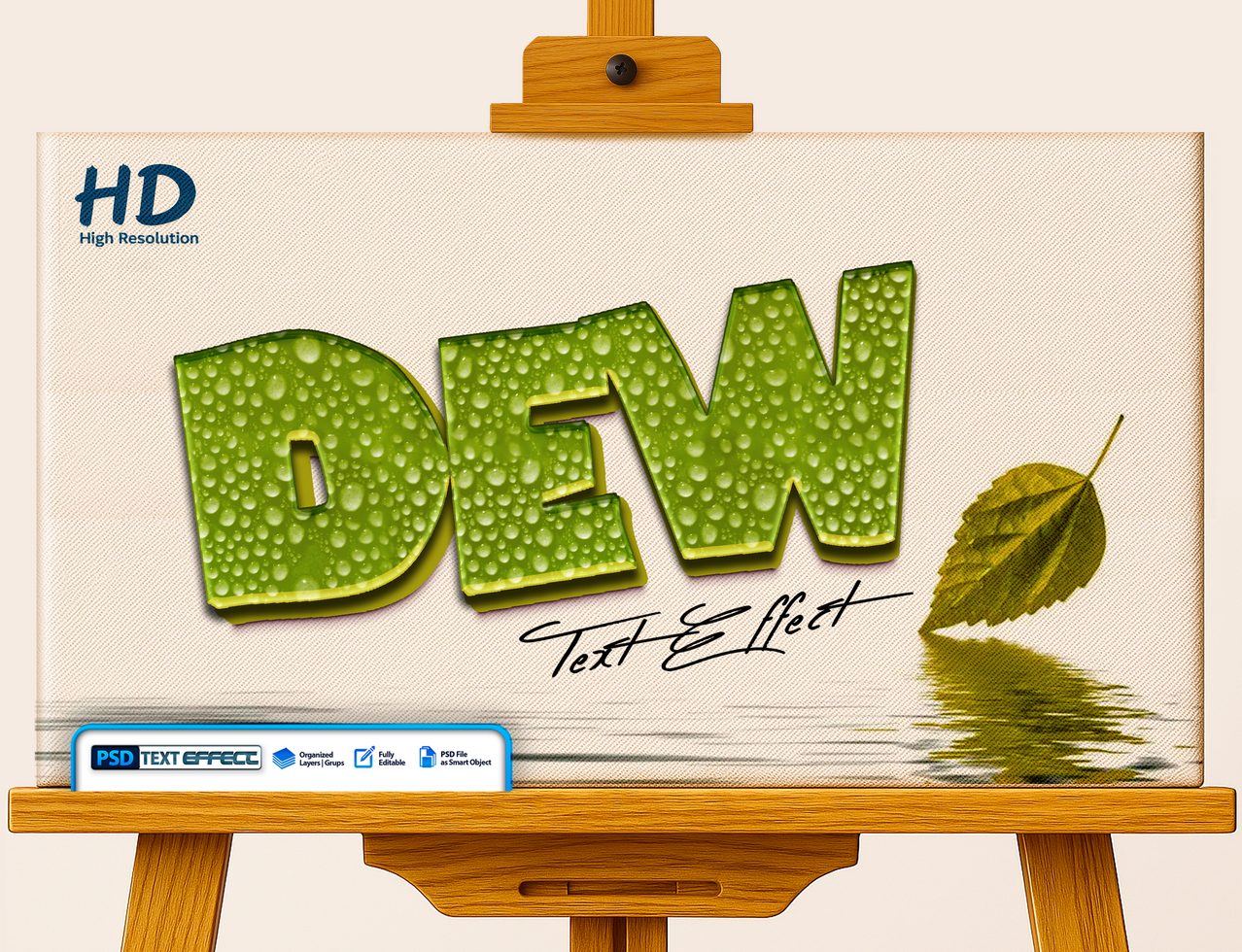 3D Dew Textured Text Effect psd