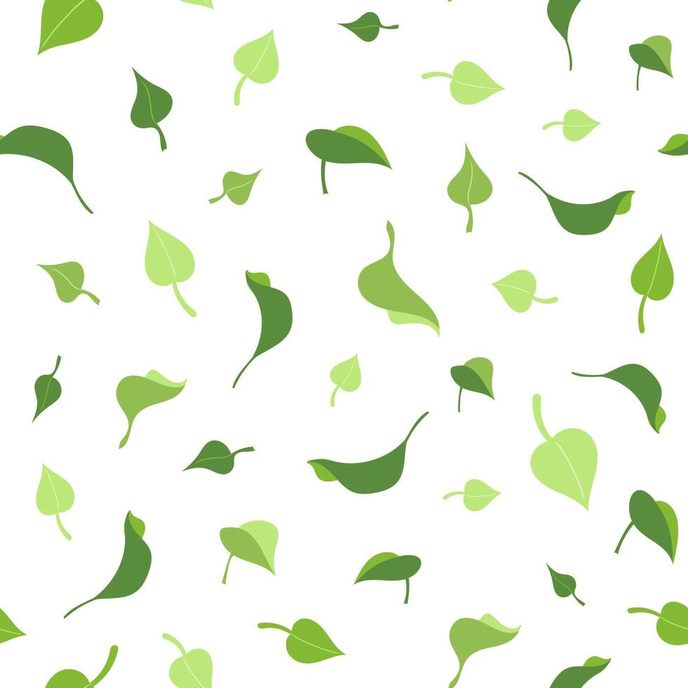 Eco friendly seamless pattern of tea, mint, or lilac bush leaves, Stylized flat illustration for nature designs, use for fabric, wallpaper, or product packaging abstract backgrounds, organic texture vector
