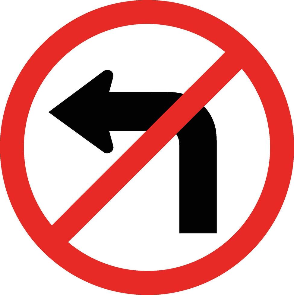 A no left turn sign on a white background vector