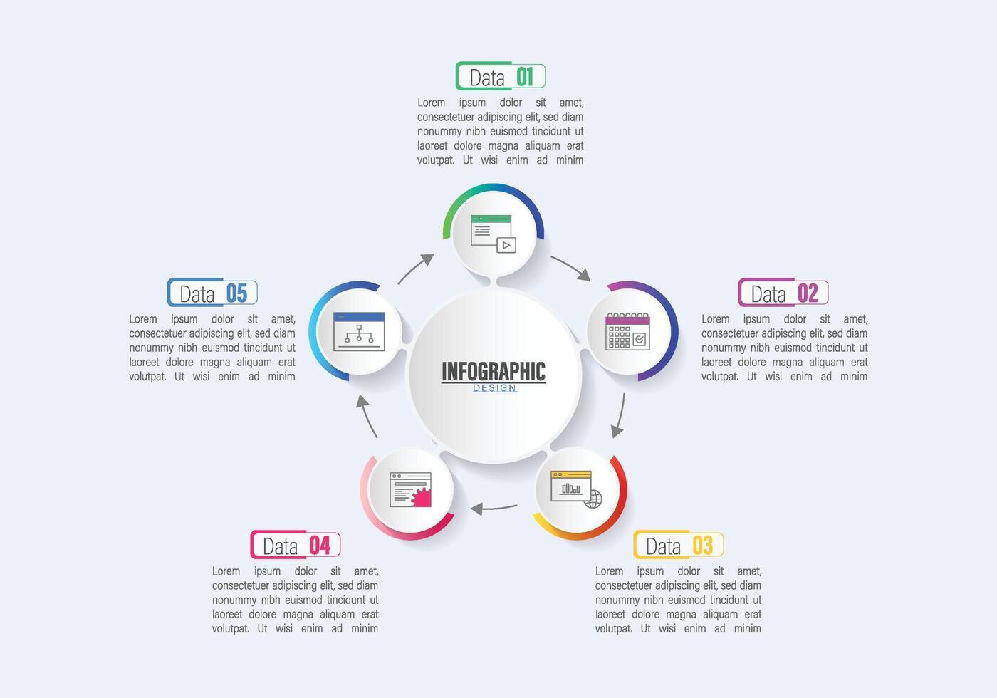 Circular Infographic with Data Points vector