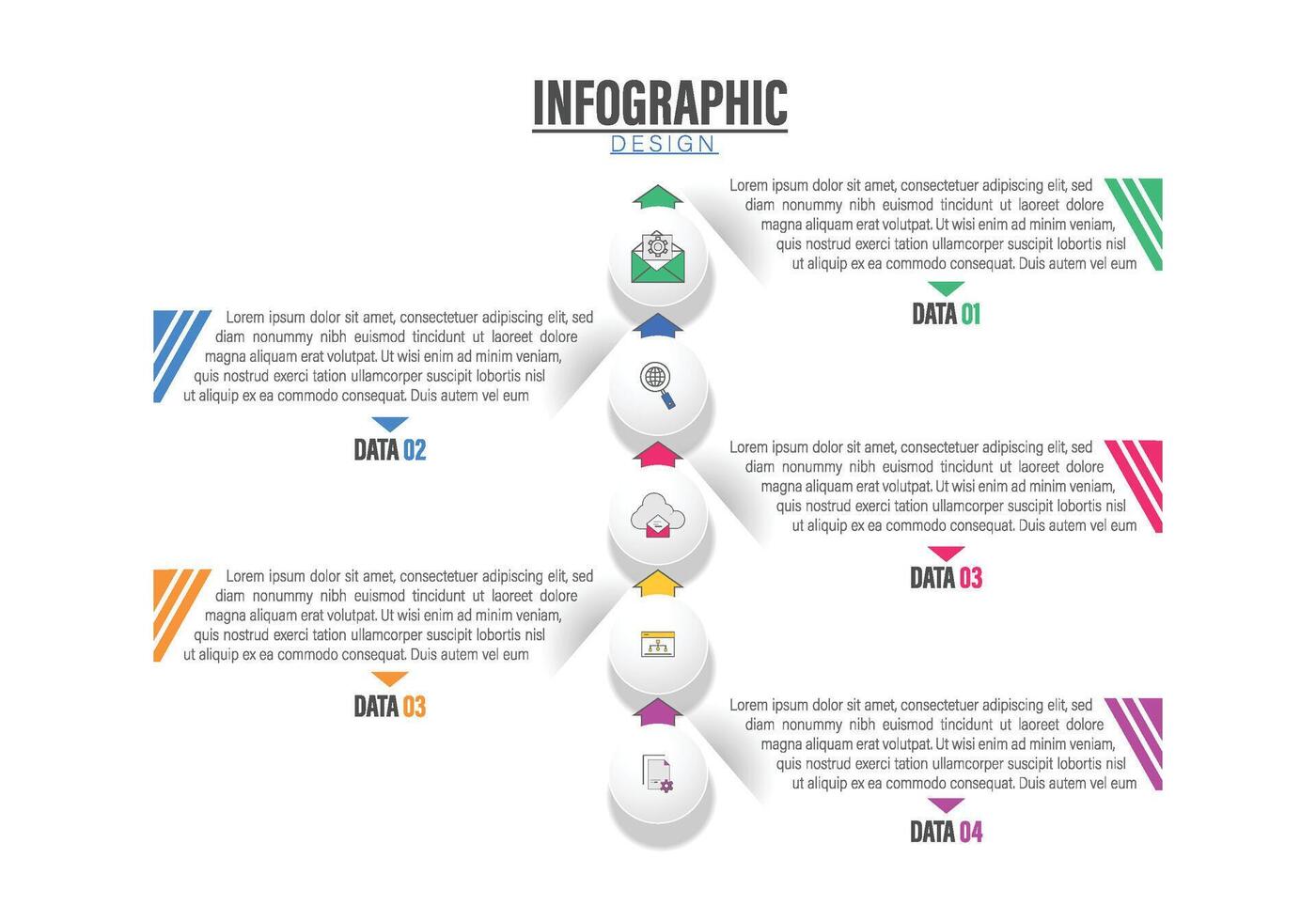 Infographic design with data representation and workflow visualization vector