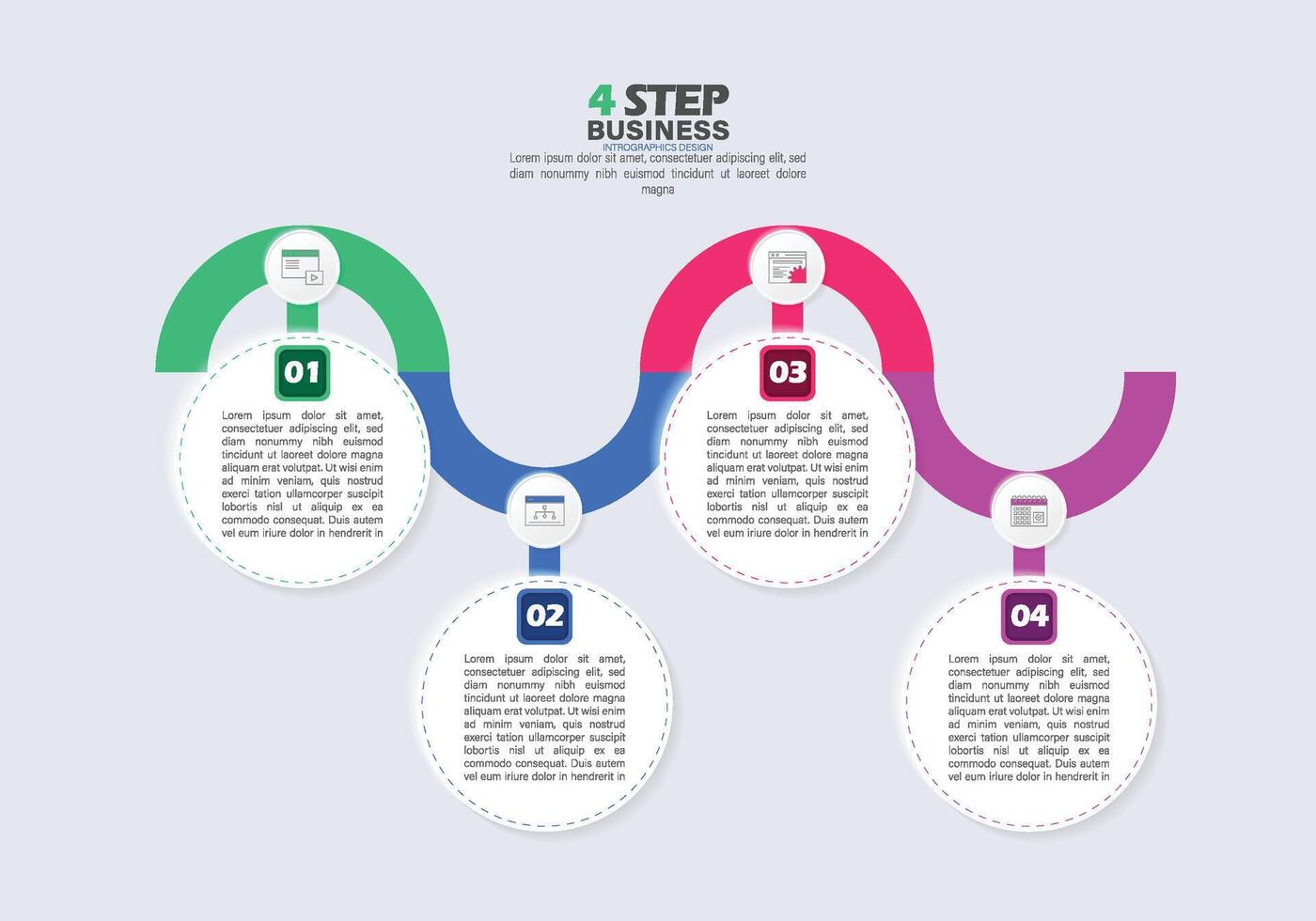 Four Step Business Process Infographic vector