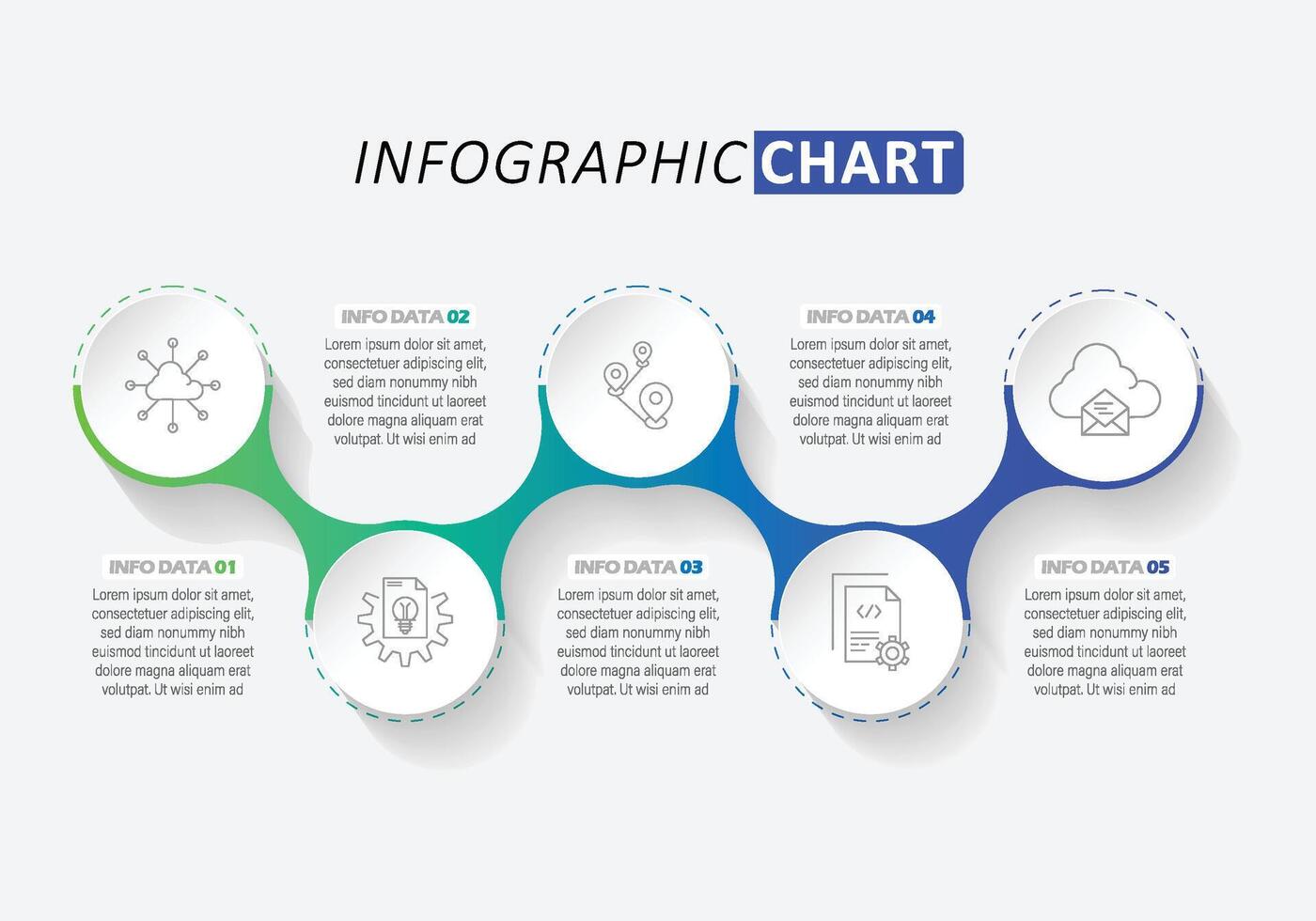 infografía gráfico datos visualización y información fluir vector