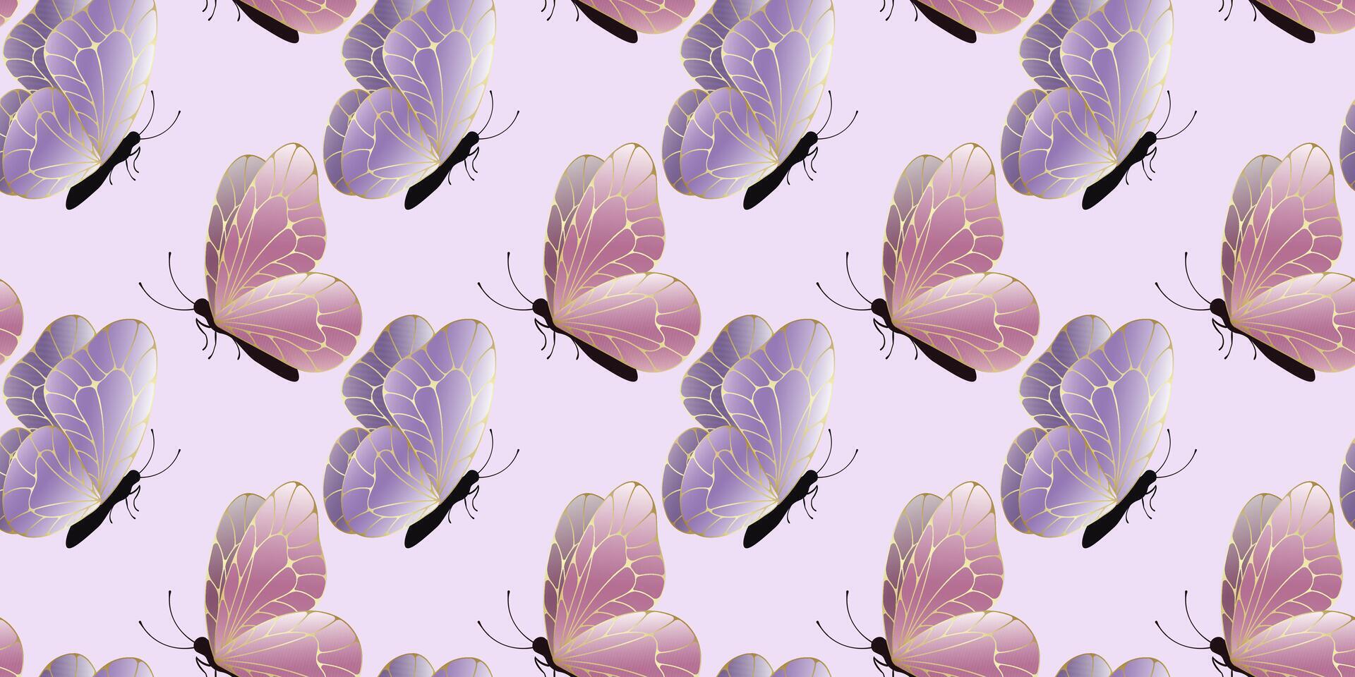 Butterfly pattern design on pastel background vector