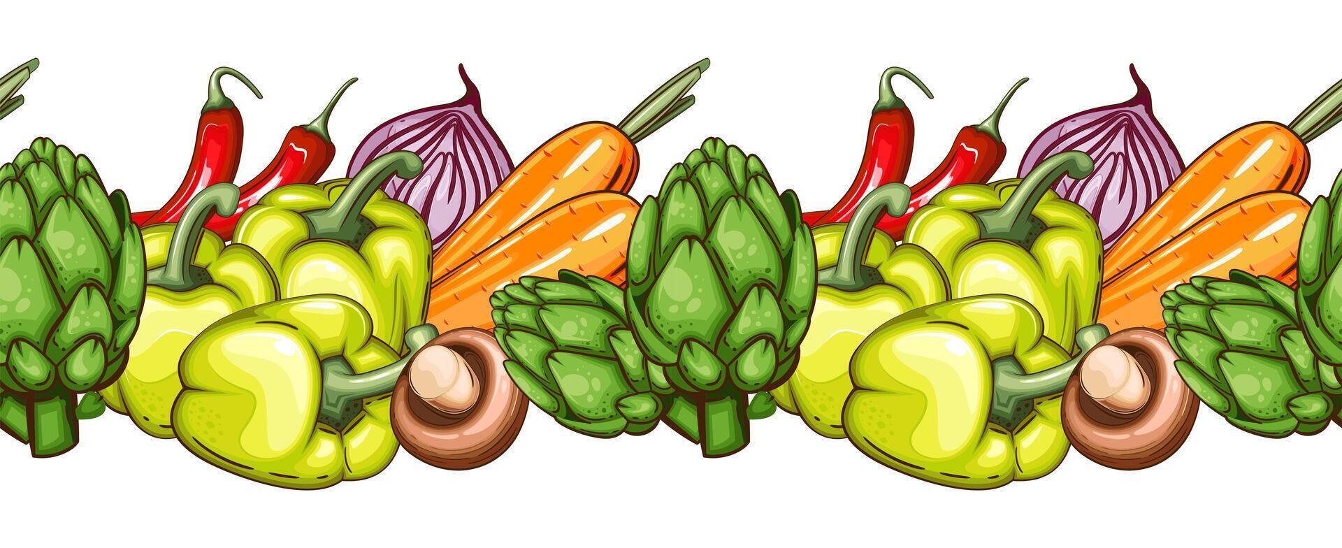Fresh colorful vegetables depiction vector