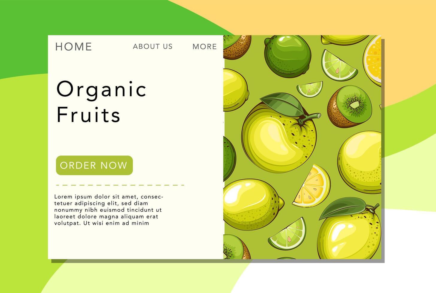 Assorted organic fruits illustration vector