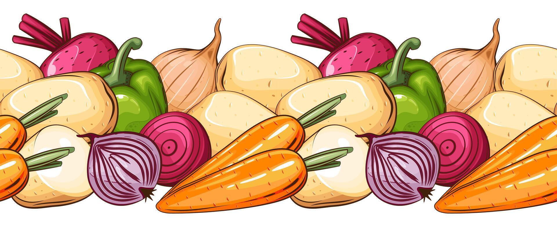 Fresh colorful vegetables illustration vector