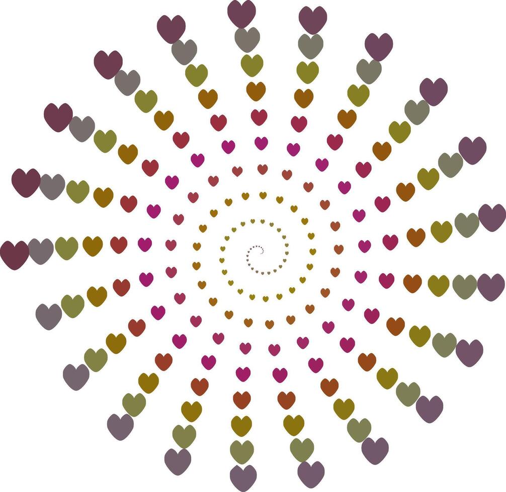 Swirling Hearts A Concentric Burst of Love vector