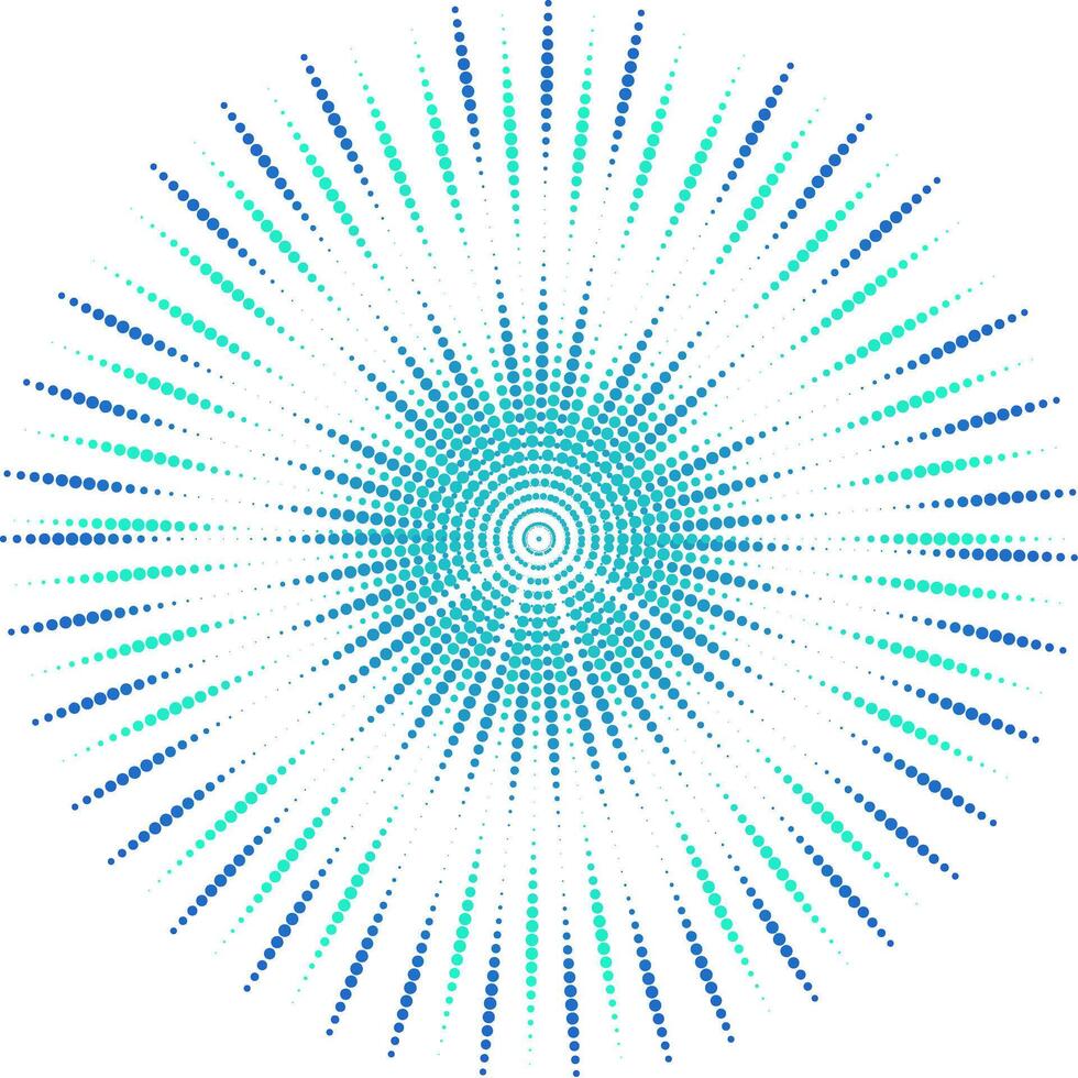 Abstract Radial Burst of Dots Halftone vector