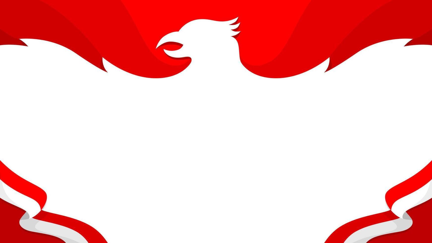 Red and white background with an Indonesian eagle as a copy space for text suitable for an important day such an Independence Day celebrate on August 17 vector