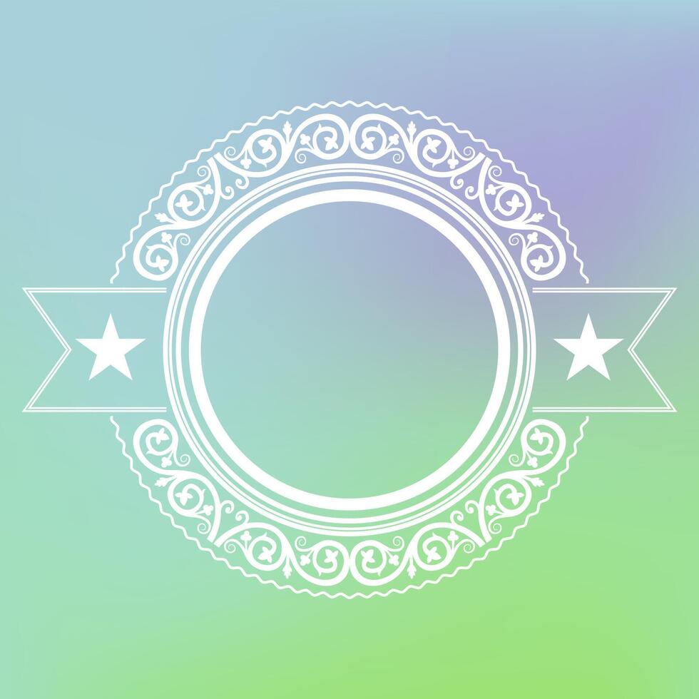 ornamental label on color background vector