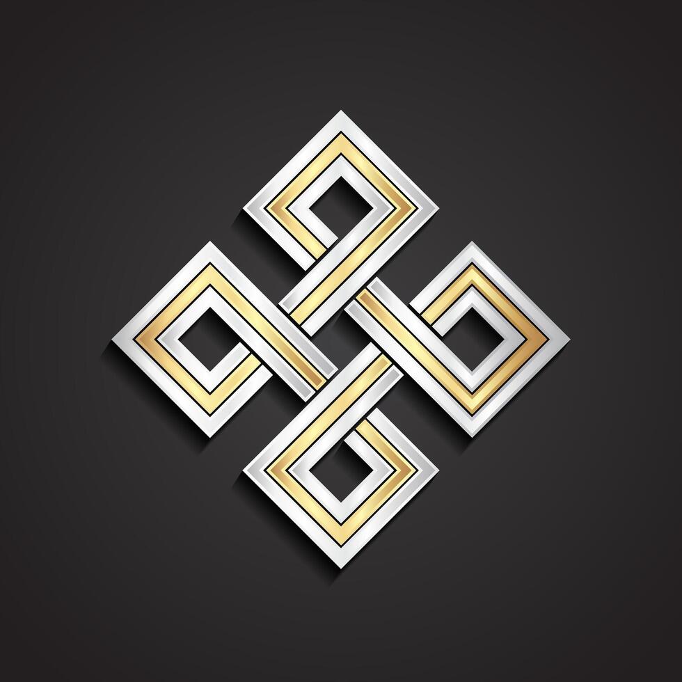 Stylish metallic geometric design vector
