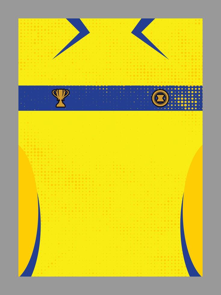 Yellow Jersey with Blue Accents and Trophy Emblem vector