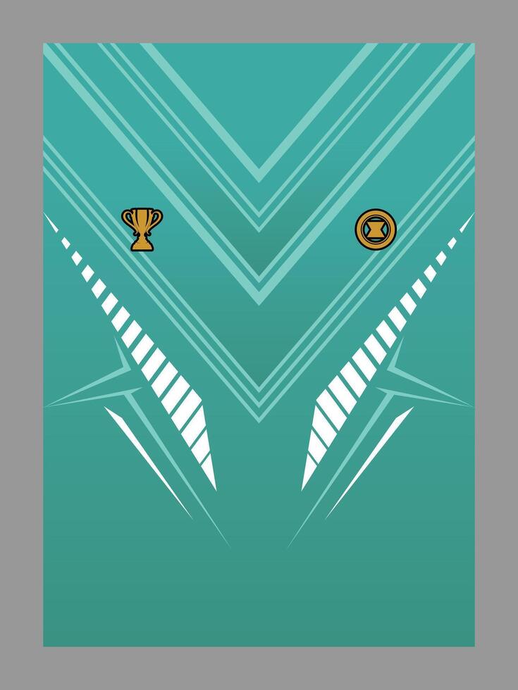 Teal Jersey with Trophy and Badge Emblems vector