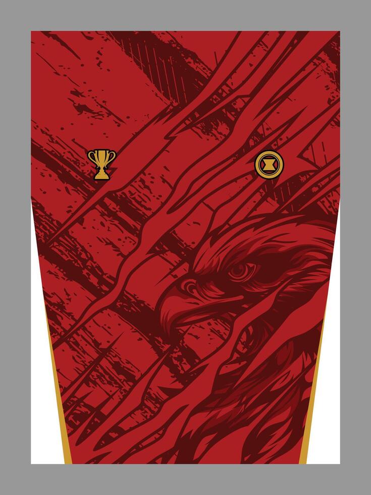 Red Eaglethemed Jersey Design with Trophy and Emblem vector