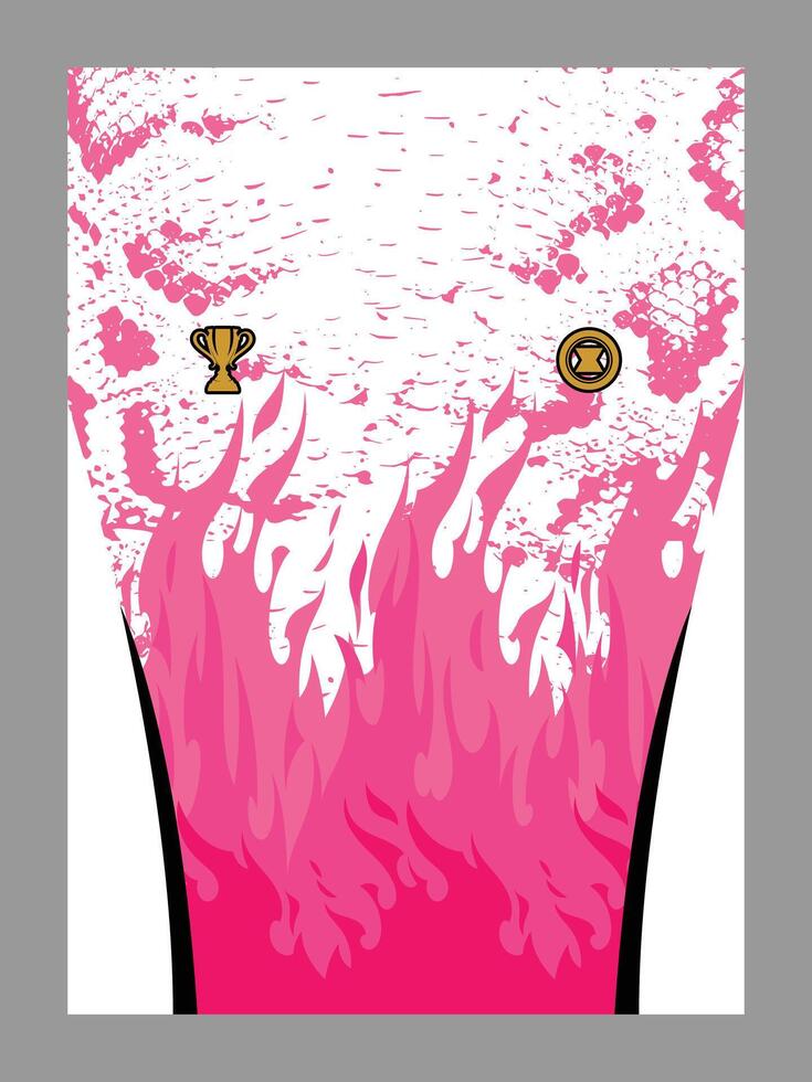Flaming Pink Jersey Sporting Apparel with Fiery Design vector