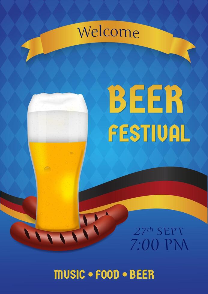 Beer festival poster design vector