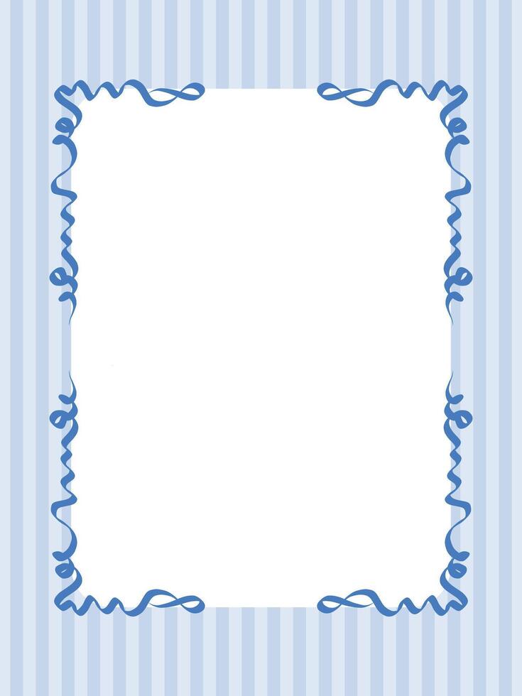 Vintage Bow Ribbon Frame Lace Art. Mediterranean Amalfi Style Art. Empty Wedding Card Invitation Page. Italy or Greece Romantic Vibes Elegant Line Design. Elegant Timeless Minimalist Retro Border. vector