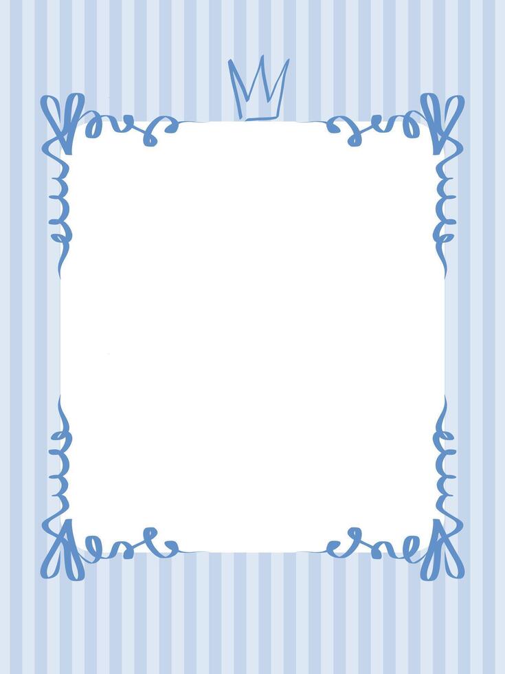Vintage Bow Ribbon Frame Lace Art. Mediterranean Amalfi Style Art. Empty Wedding Card Invitation Page. Italy or Greece Romantic Vibes Elegant Line Design. Aesthetic Timeless Minimalist Retro Border. vector
