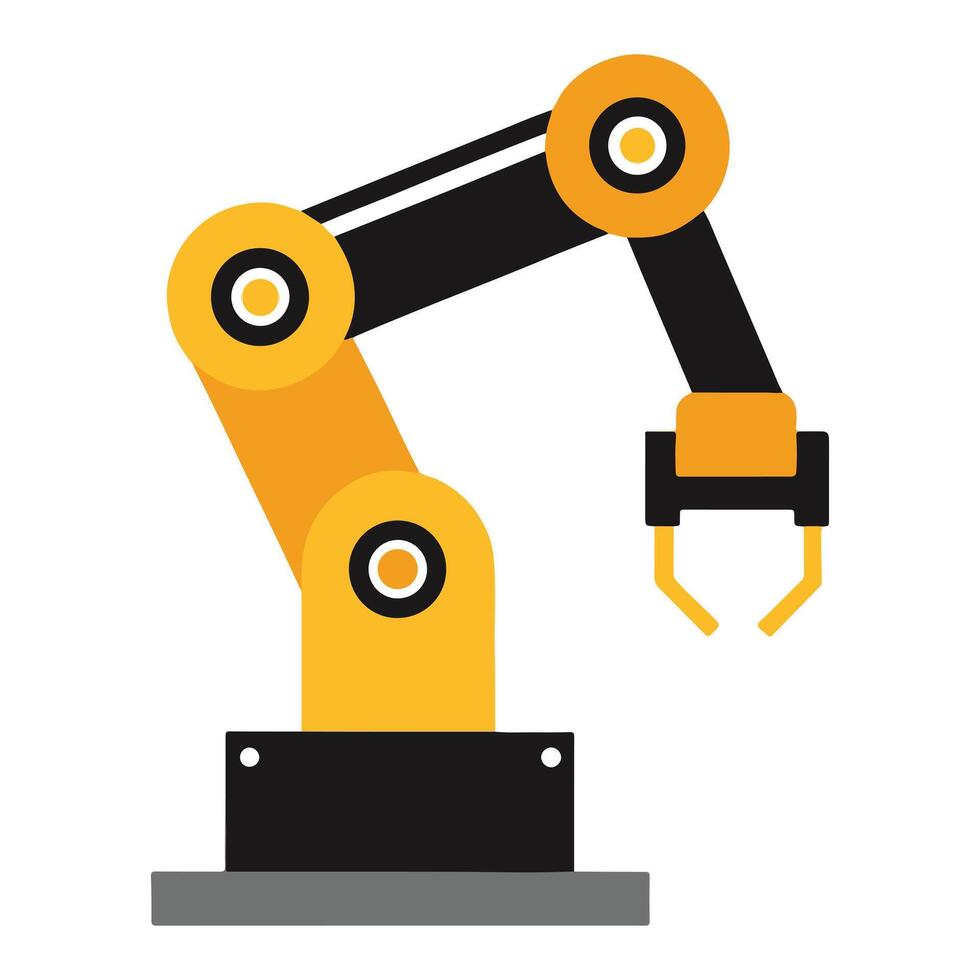 Industrial Robotic Arm in Action A Dynamic Illustration of Automated Manufacturing Technology - Professional digital artwork with vibrant colors and detailed composition vector