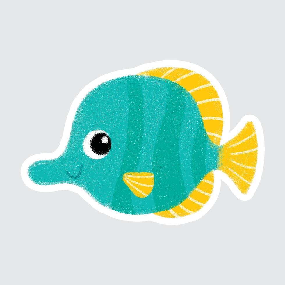 Colorful cartoon fish illustration for kids vector