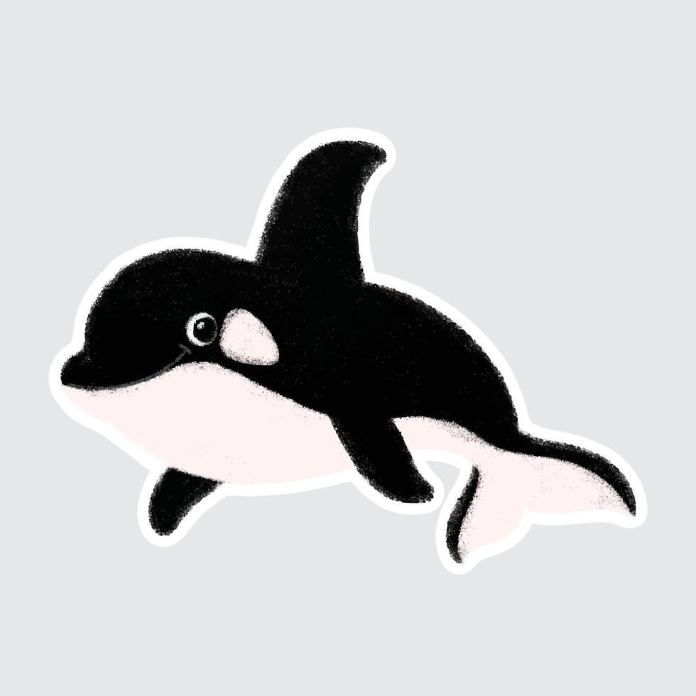 Cartoon killer whale swimming illustration vector