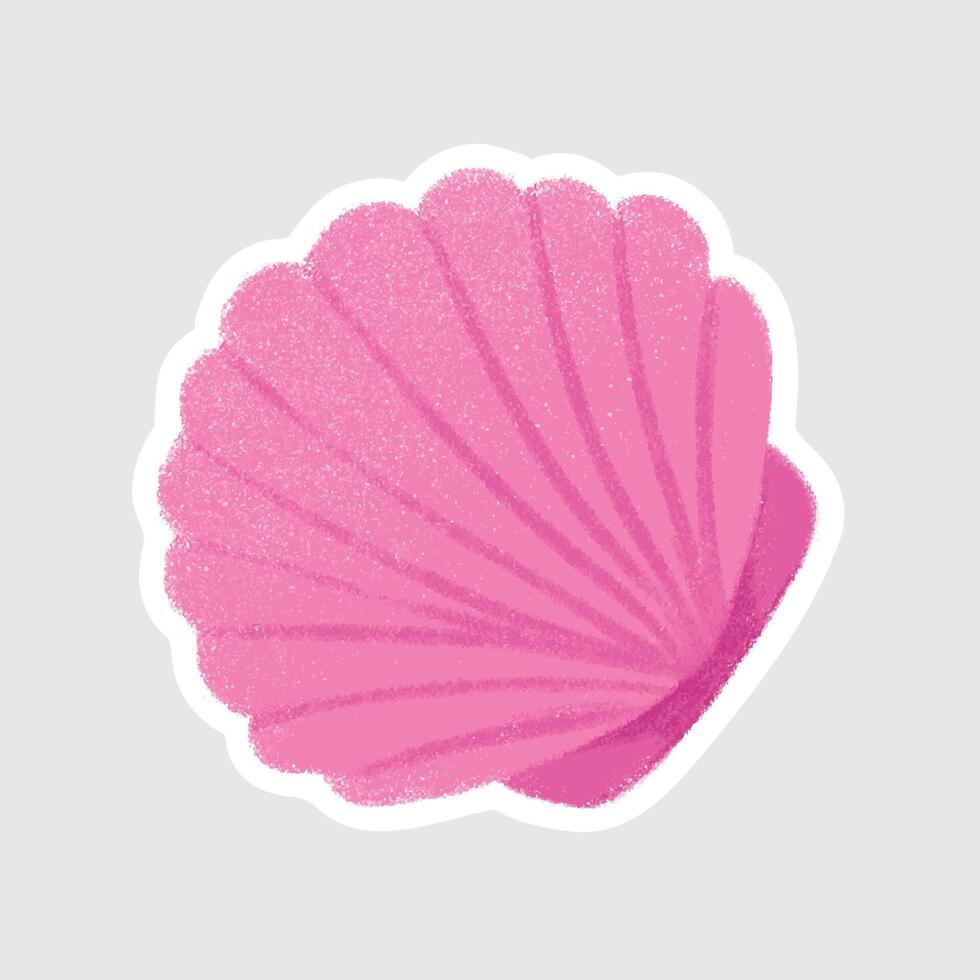Oyster 2 Cute sea animals in crayon style for stickers, icons, logos, etc. vector