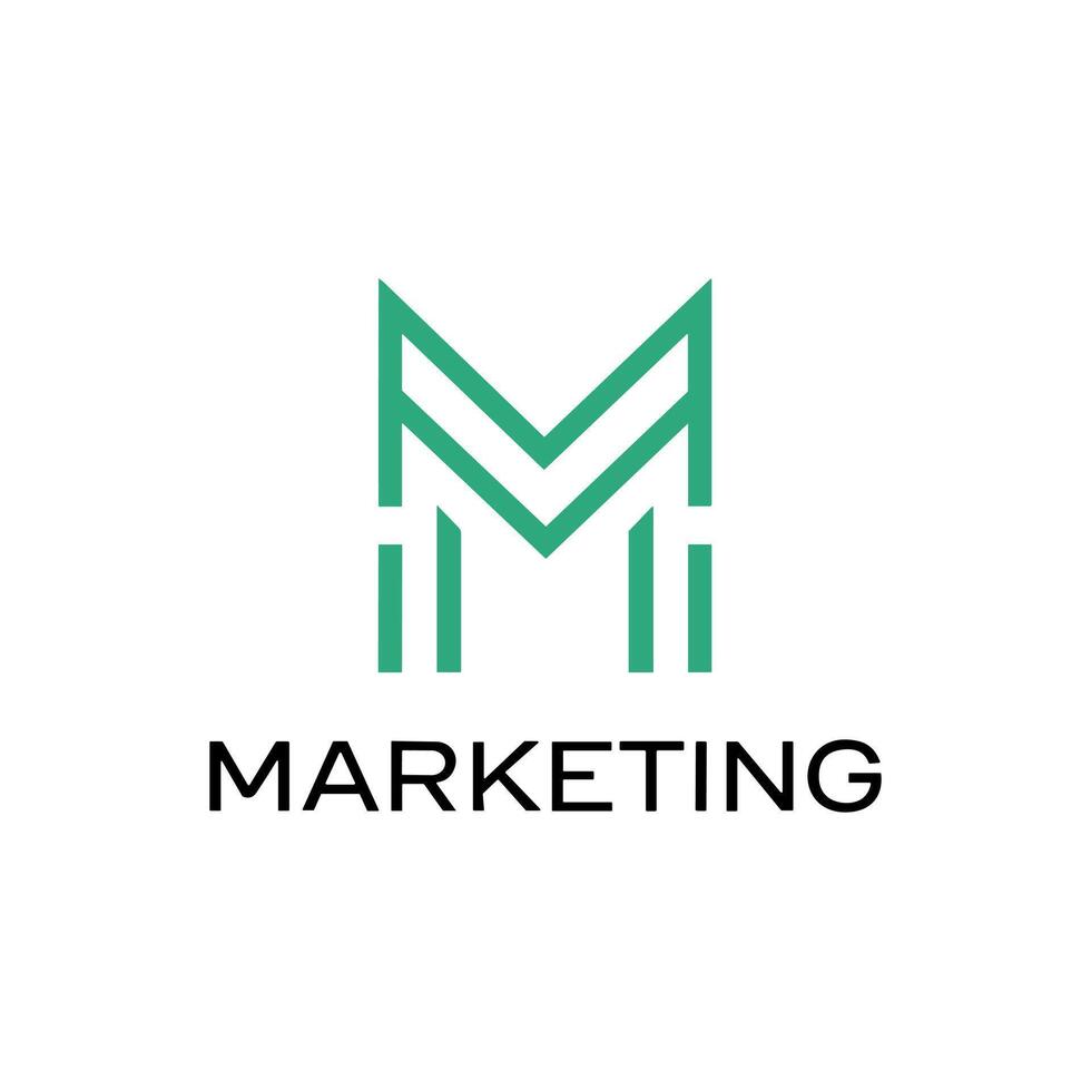 Minimalist Green Letter M Logo for Marketing and Business Concepts vector