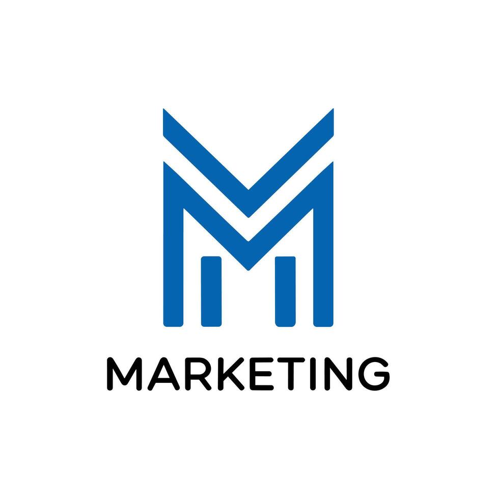 Blue Letter M Logo for Marketing and Business Solutions vector