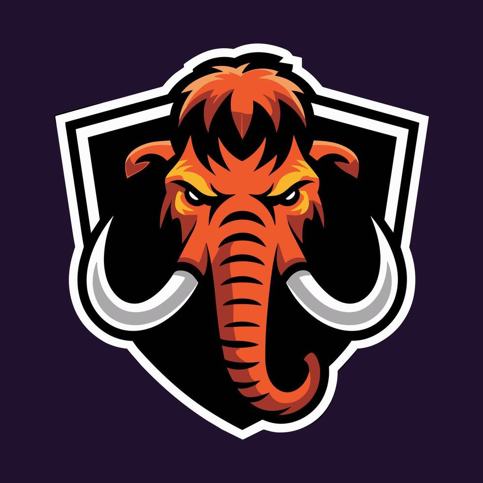 Fierce mammoth logo design vector