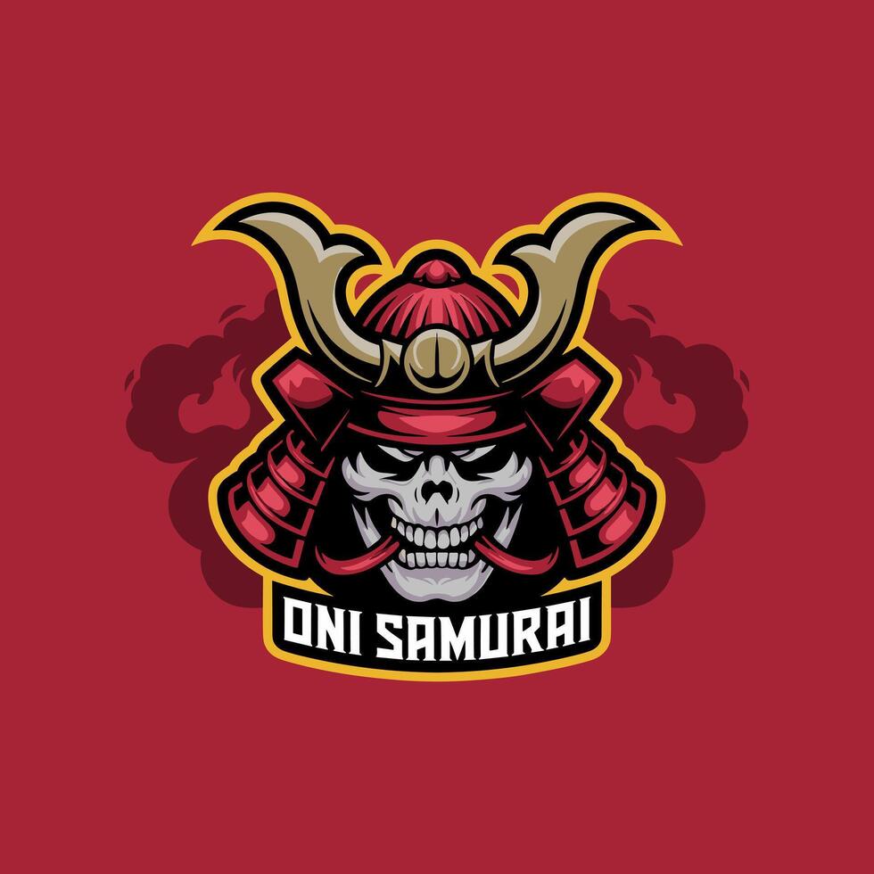 Oni Samurai logo design vector