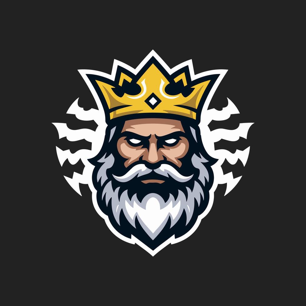 King logo with crown and beard vector