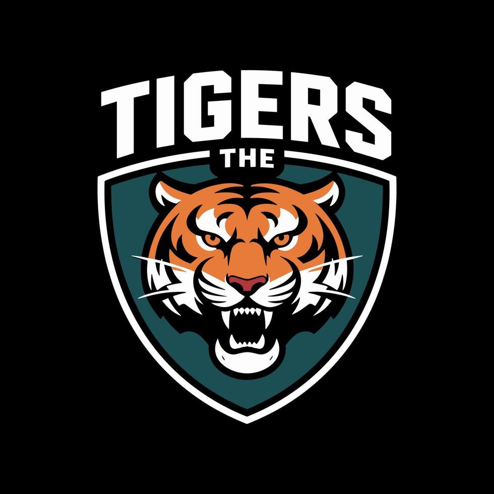 Fierce tiger logo design vector