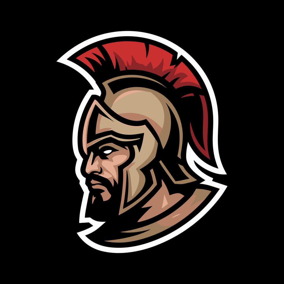 Spartan warrior logo design vector